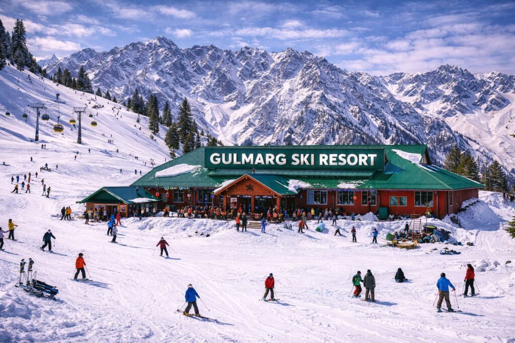 snowfall in gulmarg kashmir