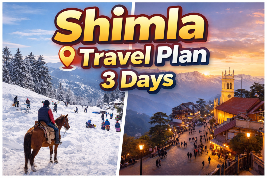 shimla travel plan 3 days